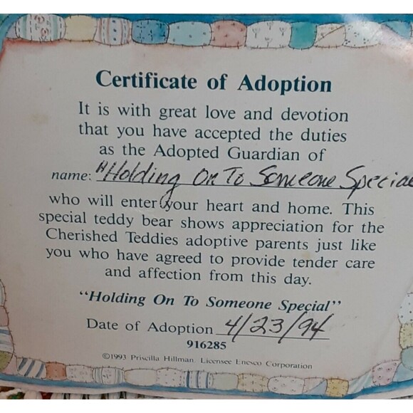 Cherished Teddies Enesco "Holding on to Someone Special" Customer Appreciation - Picture 9 of 11